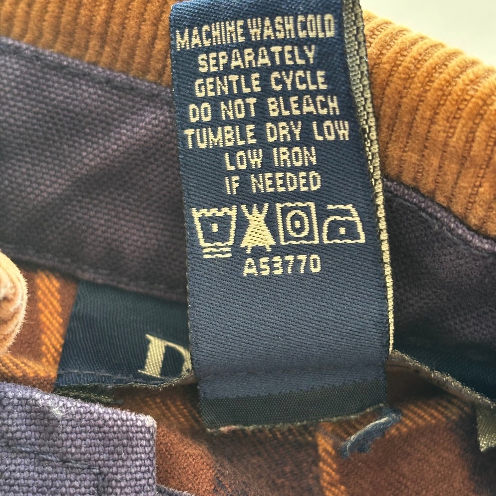 Denim & Co. Chore Jacket Cotton Corduroy Flannel Blue Toggle Snap Sz S VTG Y2K - Picture 7 of 7